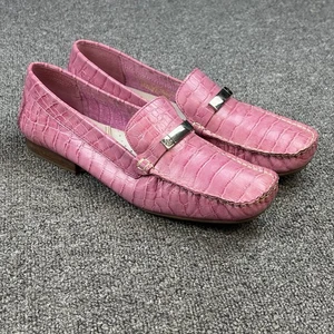 Ralph Lauren Suzie Damengröße 9 B rosa Leder Slipper Fahrer elegante Halbschuhe - Bild 1 von 10