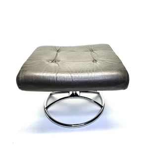 Vintage Ekrones Stressless Ottoman Caramel MCM 1970'S Chrome Eames Era - Picture 1 of 6
