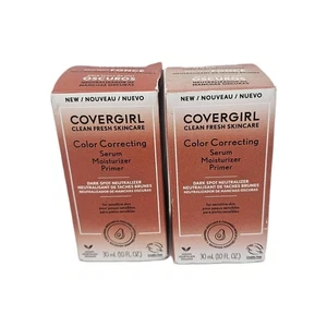 2 PACK COVERGIRL Color Correcting Serum Moisturizer Primer For Deep Skin Tones - Picture 1 of 2