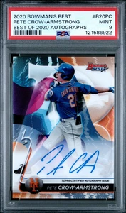 PETE CROW-ARMSTRONG 2020 Bowman's Best Auto #B20-PC Cubs Draft Prospect RC PSA 9 - Picture 1 of 2