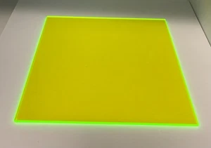 Acrylic Plexiglass Sheet - 1/8" thick - Green Fluorescent #9093 - 12" x 12" - Picture 1 of 6
