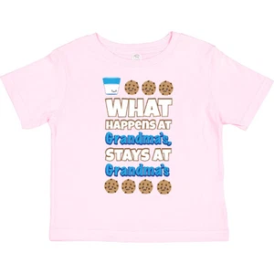 Inktastic What Happens At Grandma's Toddler T-Shirt Grandma Grandparents Funny - Picture 1 of 6
