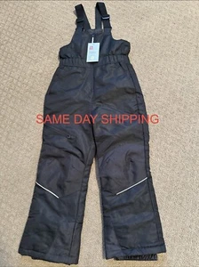 NEW SWISS TECH BLACK SNOW BIBS PANTS BOY GIRL SIZE XS (4/5) ** SAME DAY SHIPPING - Picture 1 of 9