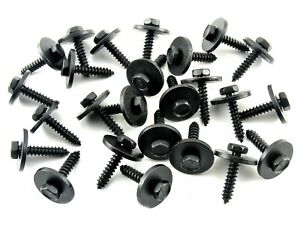 Black Trim Screws- M4.2 x 20mm Long- 7mm Hex- 17mm Washer- 25 screws- J#225