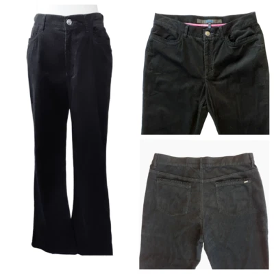 Pantalón Escada Sport Negro Pana "Kate" Jean Estilo Pierna Recta Talla 44 EE. UU. 14 Foto 1 de 4