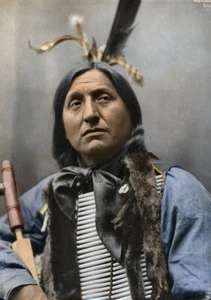 Native American Indian Chief Left Hand Bear 1899 Print Poster Wall Picture A4 - Picture 1 of 5