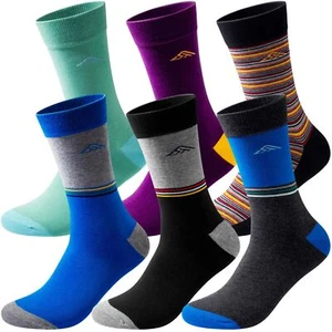 Cotton Dress Socks for Men Business Crew Patterned Casual Mens Socks for Gift... - Picture 1 of 7