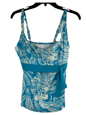 BEACH HOUSE top TANKINI swim bathing suit size 8 Turquoise Tropical Print - Image 1 of 4