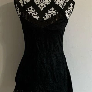 VTG. Black Arden B. Crinkle Sequins Top V-Neck Party Cocktail Evening M/L - Picture 1 of 16