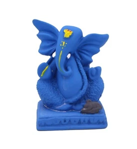 Gott Ganesh Elefantenkopf Hindu Gott Statue Ganesha Idol Prunkstück - Blau 14 - Bild 1 von 5