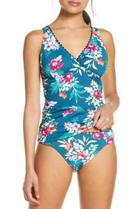 Tommy Bahama Floral Springs Wrap Tankini Top Color Caledon Sea Size L - Picture 1 of 1