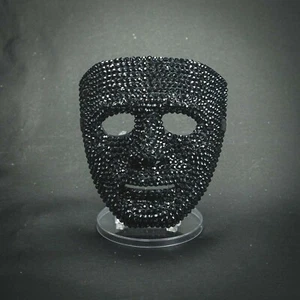 Rhinestones Skull Full Face Halloween Costume Masquerade Mask [Black] - Picture 1 of 1
