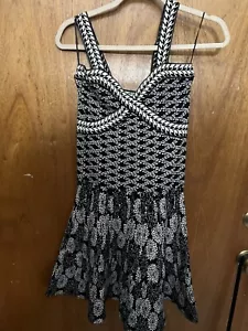 Missoni Poulard Floral Diamond Knit Pattern Black & White Sleeveless Dress - Bild 1 von 9