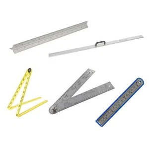 Regla metálica doble cara acero inoxidable 150-1200 mm 6"- 48" aluminio - Imagen 1 de 15