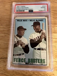 1967 Topps Fence Busters Willie Mays Willie McCovey #423 PSA 2.5 - Picture 1 of 2