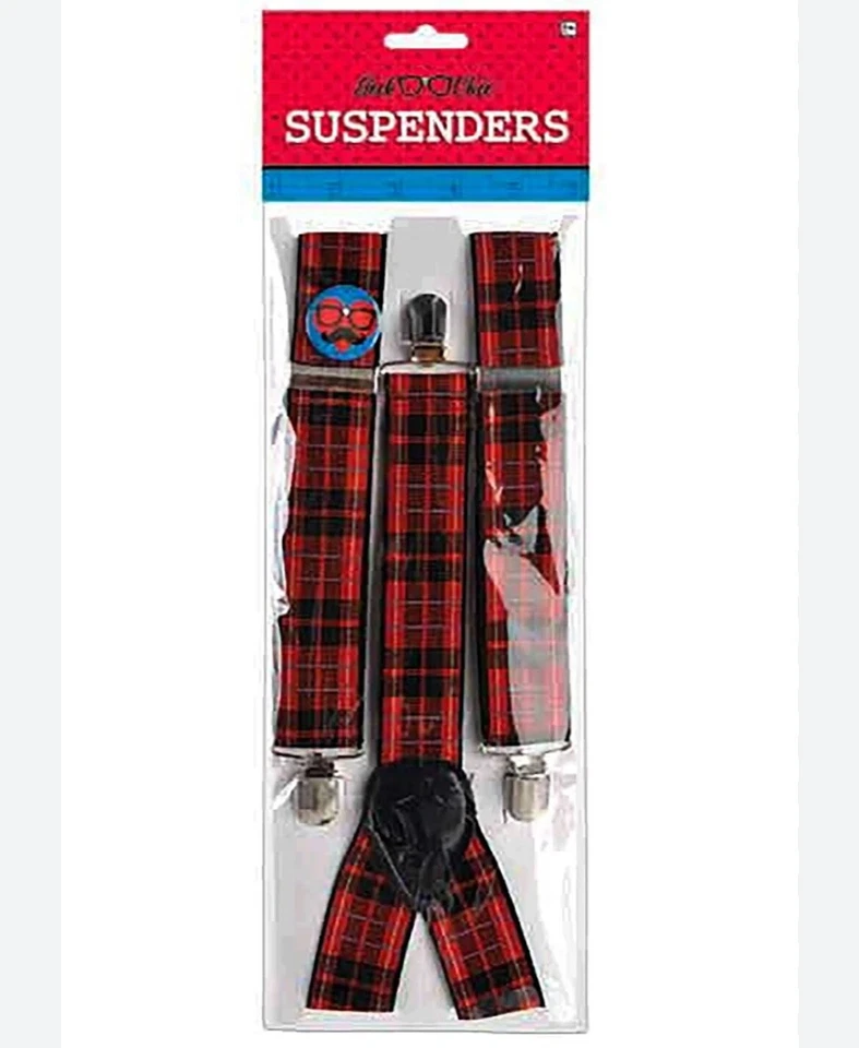 Geek Chic красный и черный клетку подвески с пуговицей Хэллоуин костюм ботаников - Изображение 1 из 1