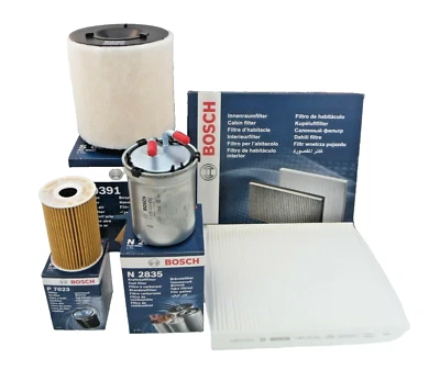 Audi A1 1.6 TDI Service Kit Oil Air Fuel Cabin Filter 2012 Onwards BOSCH 90BHP - Image 1 of 4