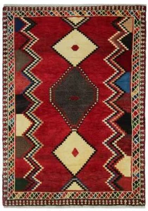 Dywan Gabbeh Ręcznie tkany perski dywan Orientalny dywan Tappeto Carpet 142x102cm - Zdjęcie 1 z 6
