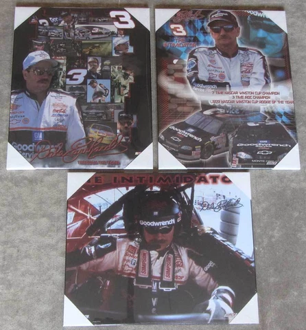 Set of 3 Dale Earnhardt NASCAR Picture Plaques Cover