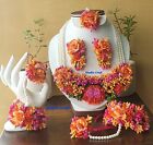 Handcrafted Flower Jewellery Set Mehandi Haldi Baby Shower Floral 6 Pieces Set