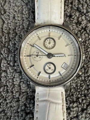 FOSSIL ES2202 Original Boyfriend Stainless Steel Women's Watch white band - Image 1 of 4