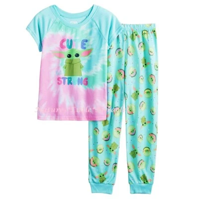 Baby Yoda Pajamas Girls Size 4 6 8 10 Star Wars Mandalorian T Shirt Top Pant NWT - Image 1 of 3