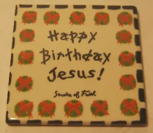 Azulejos de arte Stroke of Faith FELIZ CUMPLEAÑOS JESÚS ¡EXCELENTEestado!¡! - Imagen 1 de 2
