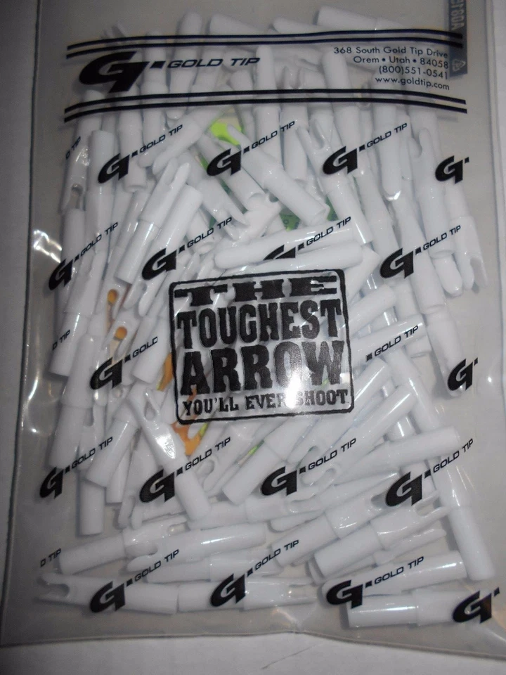 @NEW@ 12- Gold Tip White GT Nock! carbon arrow shaft hunter xt pro - Image 1 of 1