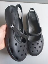 womens Crocs Shanya black mary jane flat shoes W11 uk 9 eur 42-43