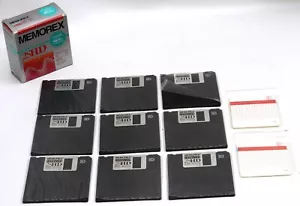 Lot 9 Brand New Memorex 3.5 Inch Floppy Disks 2SHD with Labels - Picture 1 of 3