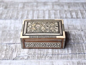 Vintage Wooden Jewelry Box Mother Of Pearl Box  Home Decor - Picture 1 of 8
