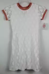 NEW Girls Lace Dress Large 10 - 12 White A-Line Sleeveless Fashion Party Spring - Picture 1 of 4