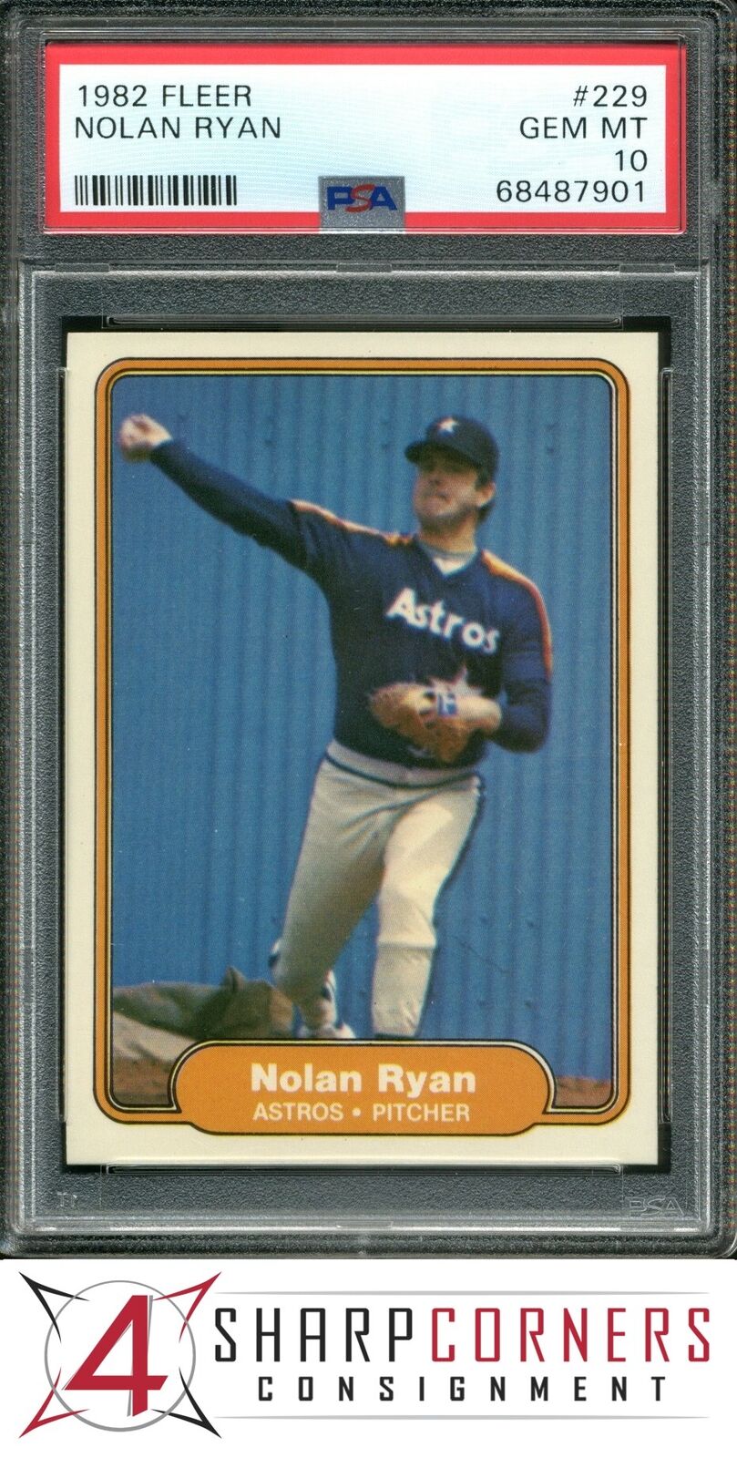 1982 FLEER #229 NOLAN RYAN ASTROS HOF PSA 10