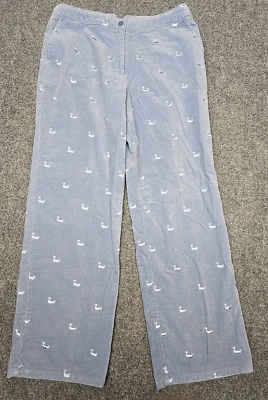 Pantalones de terciopelo Duck Head para mujer 12P pequeños bordados con estampado de pato azul pizarra Foto 1 de 4