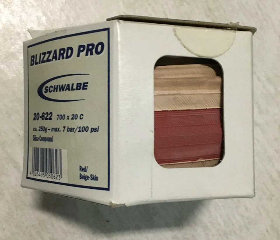 Drahtreifen Rennrad Schwalbe Blizzard Pro 700x20 C Rot Vintage Fahrrad Reifen - Bild 1 von 1