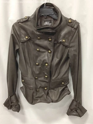 Chaqueta para mujer Blanc Noir de cuero marrón con cable talla S Foto 1 de 4