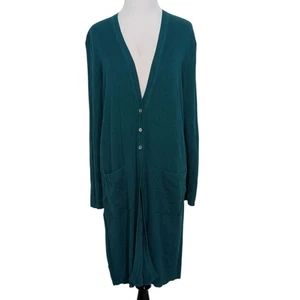 J Jill Duster Strickjacke Damen Größe M Grün Strick Langarm Pullover - Bild 1 von 9