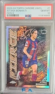 Aitana Bonmati 2023-24 Topps Chrome Women's Fierce #1 Barca PSA 10 (Case Hit) - Picture 1 of 2