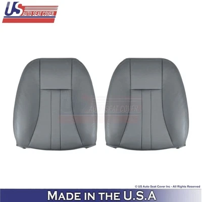 2004-2007 For Chrysler Town & Country Leatherette Front Top Seat Covers Med Gray - Image 1 of 4