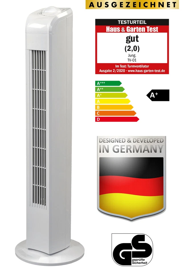 JUNG TV01 B-WARE Turmventilator 76cm weiss Turmlüfter Ventilator Standventilator - Bild 1 von 1