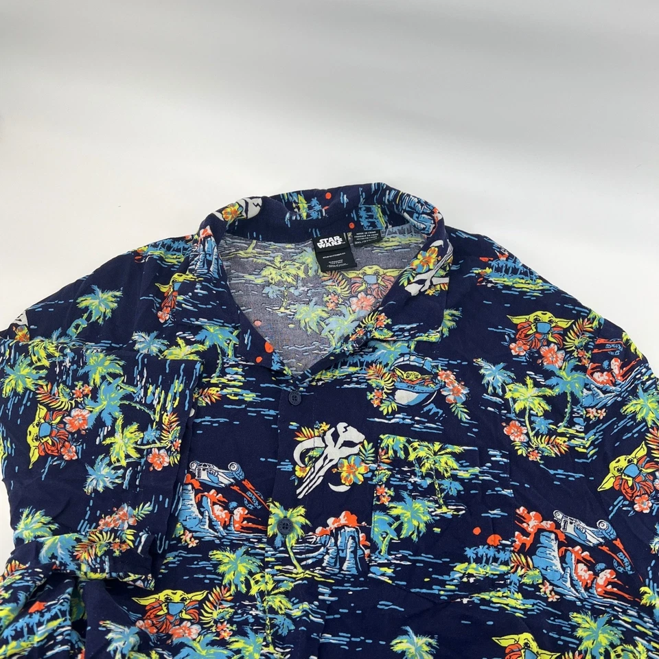 Camisa Hawaiana Abotonada Star Wars Para Hombre 3XL Bebé Yoda Grogu Aloha Foto 1 de 4