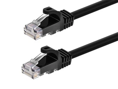 Flexboot Cat5e Ethernet Patch Cable RJ45 Stranded 350Mhz Wire 24AWG 0.5ft Black - Image 1 of 4