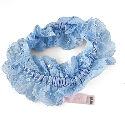 Victoria's Secret синий кружева и блестки свадебная подвязка - Изображение 1 из 4