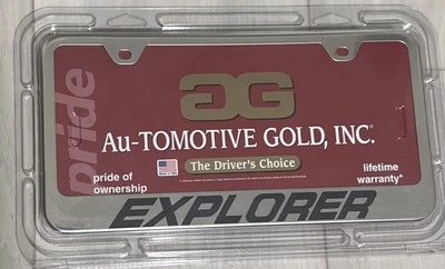 Marco de matrícula FORD EXPLORER acero inoxidable plateado - Au-tomotive dorado Foto 1 de 2