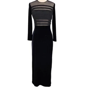 Vintage Warren Velvet & Sheer Column Dress - Picture 1 of 6