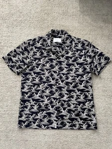 Sandro Paris Men Wave Camp Collar Shirt Sz L - Picture 1 of 7