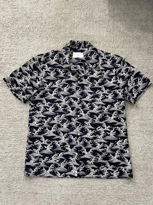 Sandro Paris Men Wave Camp Collar Shirt Sz L - Image 1 of 4