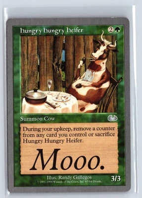HUNGRY HUNGRY HEIFER – MTG Magic the Gathering Card – Unglued – Uncommon - Image 1 of 4