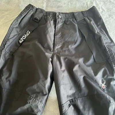 Vtg Spyder Dermizax-EV 20000 Mens Ski Pants Snow Trousers Sz Large Black Bib - Image 1 of 4