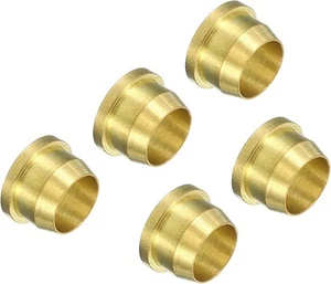 PATIKIL 6mm Tube OD Brass Compression Sleeves Ferrules 10 Pack 6mm, Gold Tone - Picture 1 of 7
